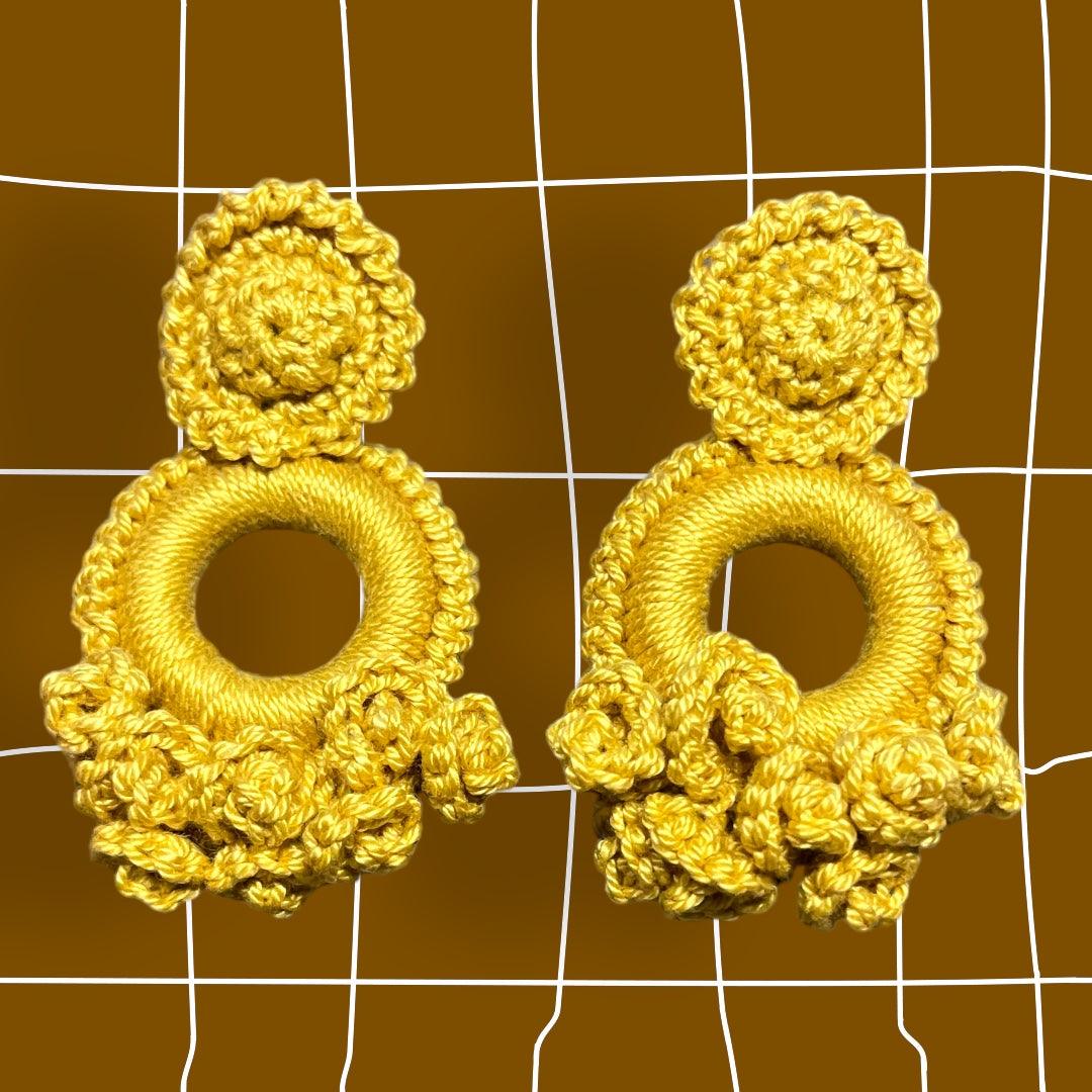 BRINCOS CROCHÉ ROSINHAS