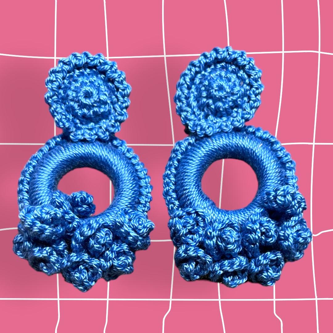 BRINCOS CROCHÉ ROSINHAS